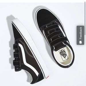 VANS old skool Velcro sneakers in black suede- size 6.5. - Mens 5